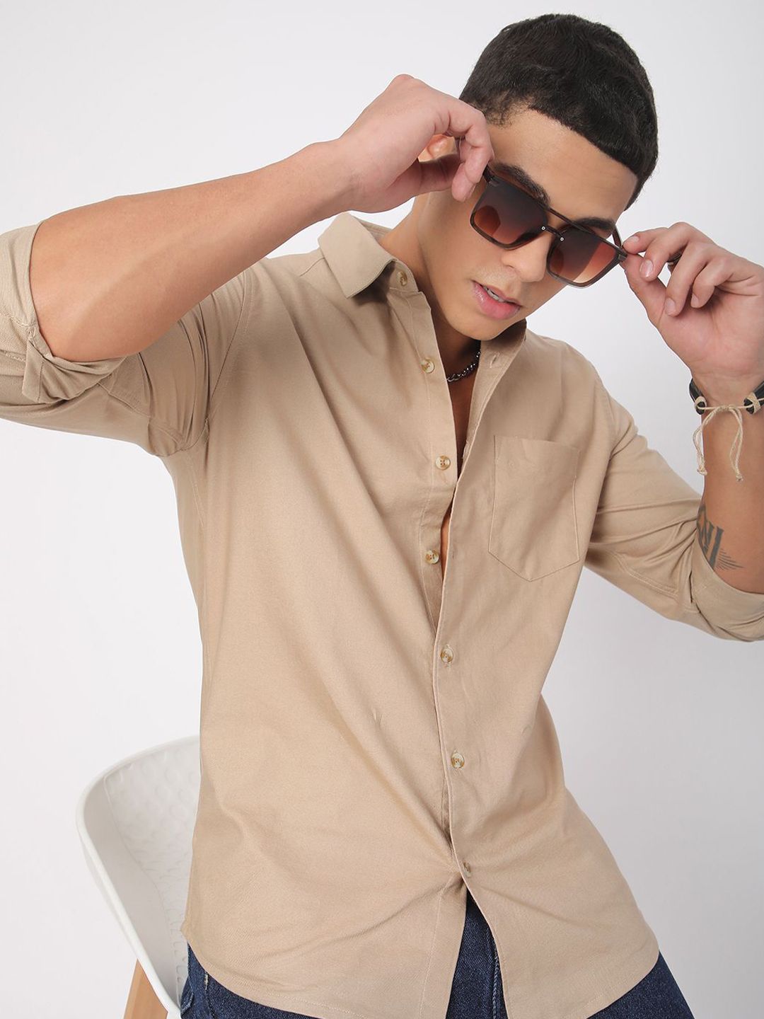 VASTRADO Men Classic Slim Fit Opaque Casual Shirt