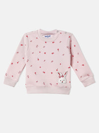 Nauti Nati Infant Girls Cat Applique Sweatshirt and Joggers Fleece Co-Ord Set