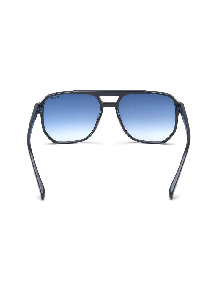 IRUS by IDEE Unisex Blue Lens & Black Square Sunglass with UV Protected Lens-IRS1107C3SG