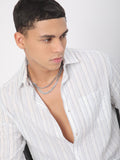VASTRADO Men Classic Slim Fit Spread Collar Vertical Striped Cotton Casual Shirt