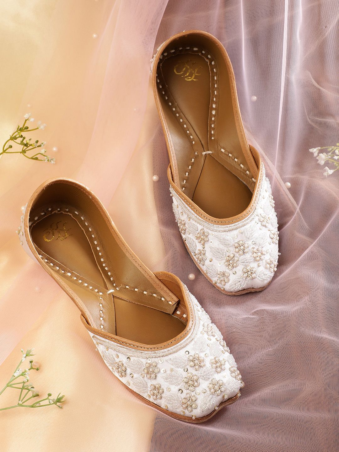 House of Pataudi Embellished Mojaris