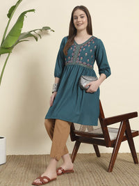 Kalini viscose rayon bersulam jubah