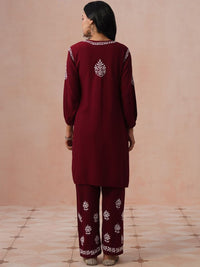 House of Chikankari Women Regular Chikankari Kurta with Trousers