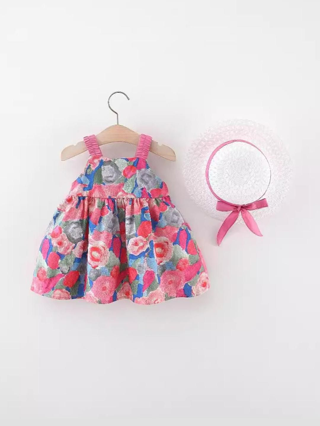 YK Floral Print Fit & Flare Dress