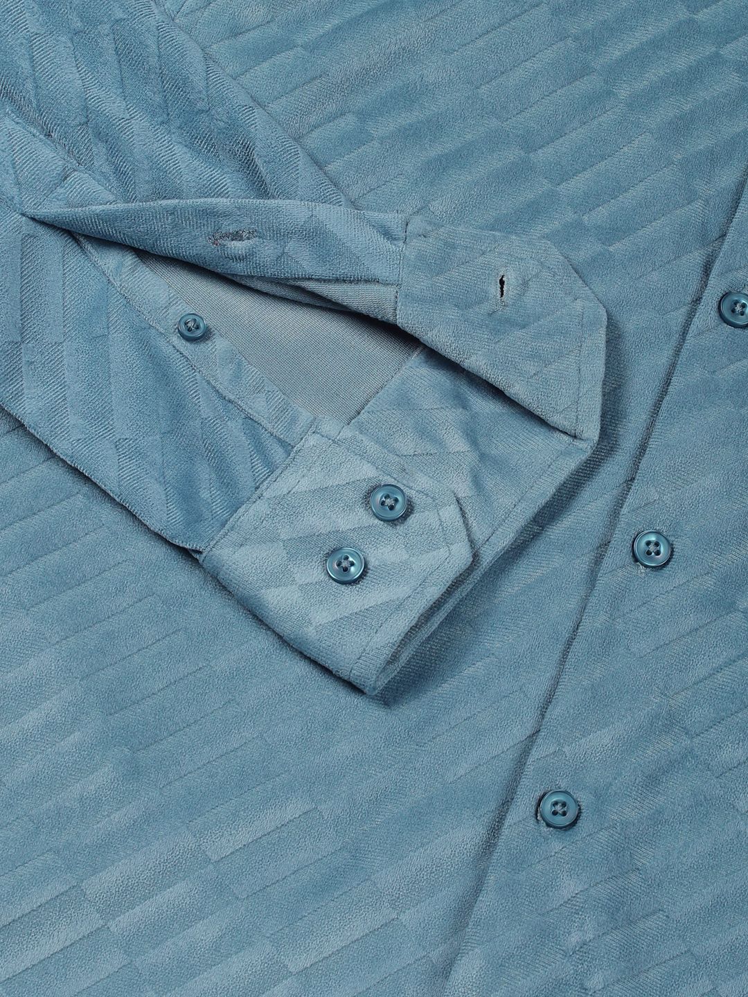 Thomas Scott Men Premium Spread Collar Textured Slim Fit Casual Shirt
