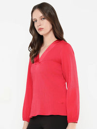 RAREISM Women Solid V-Neck Top