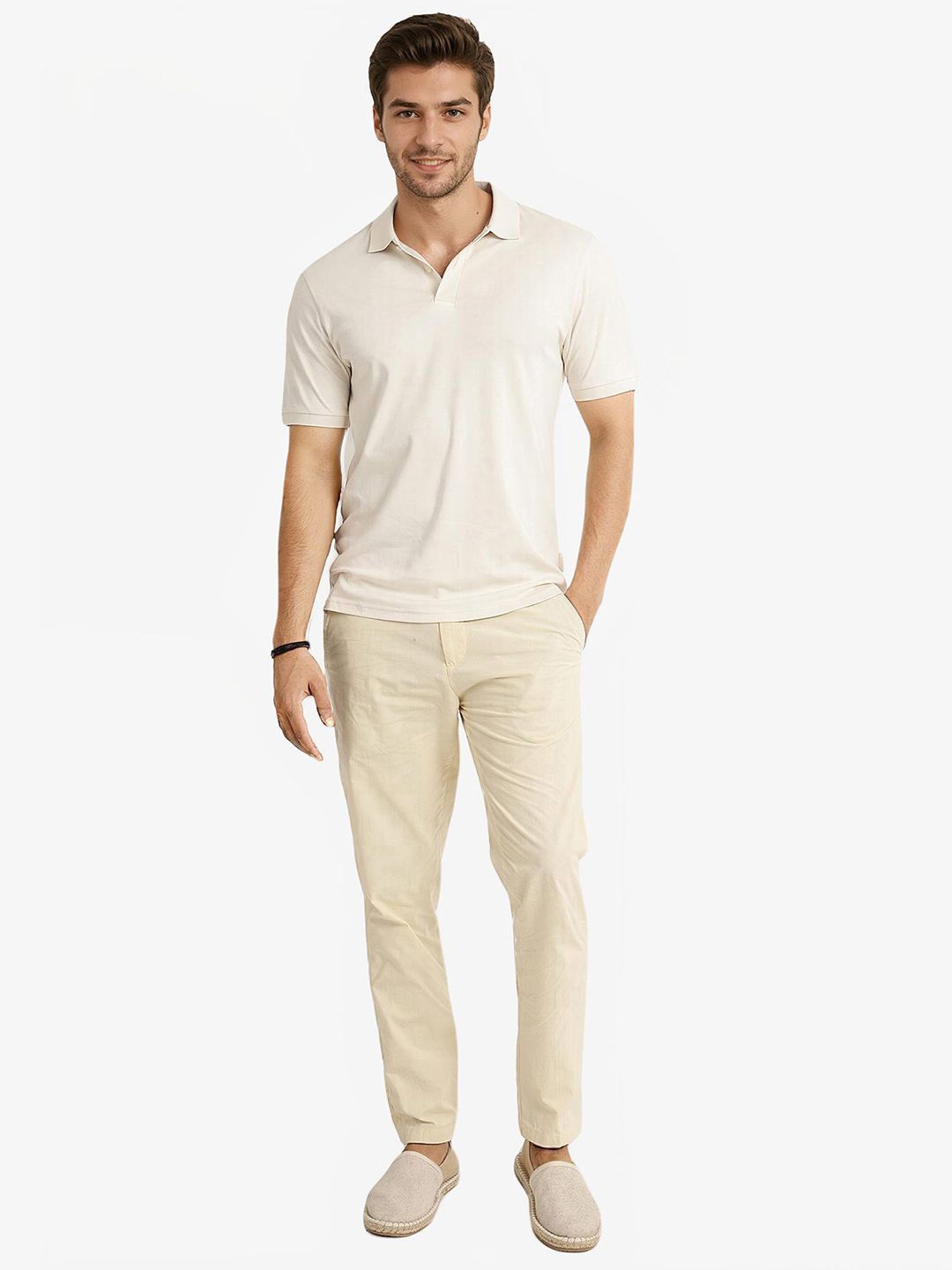 RARE RABBIT Men V-Neck Raw Edge T-shirt