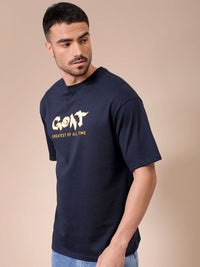 The Indian Garage Co Men Graphic Printed Round Neck Pure Cotton Oversized T-shirt