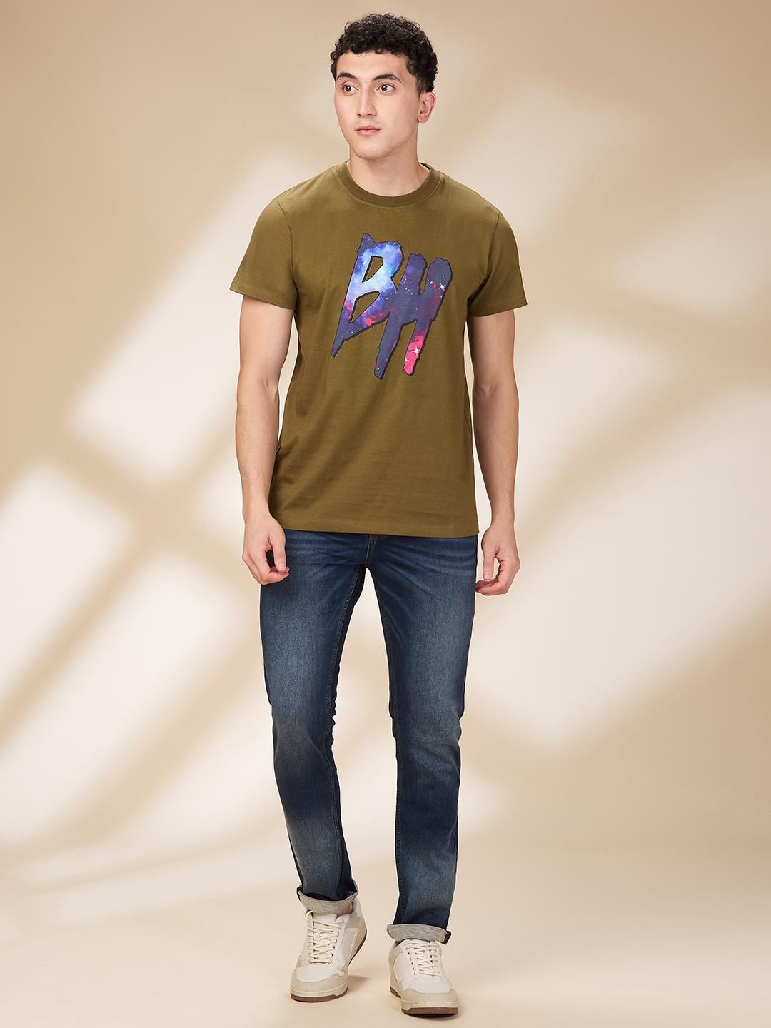 Being Human Men Typography Printed Round Neck Cotton T-shirt