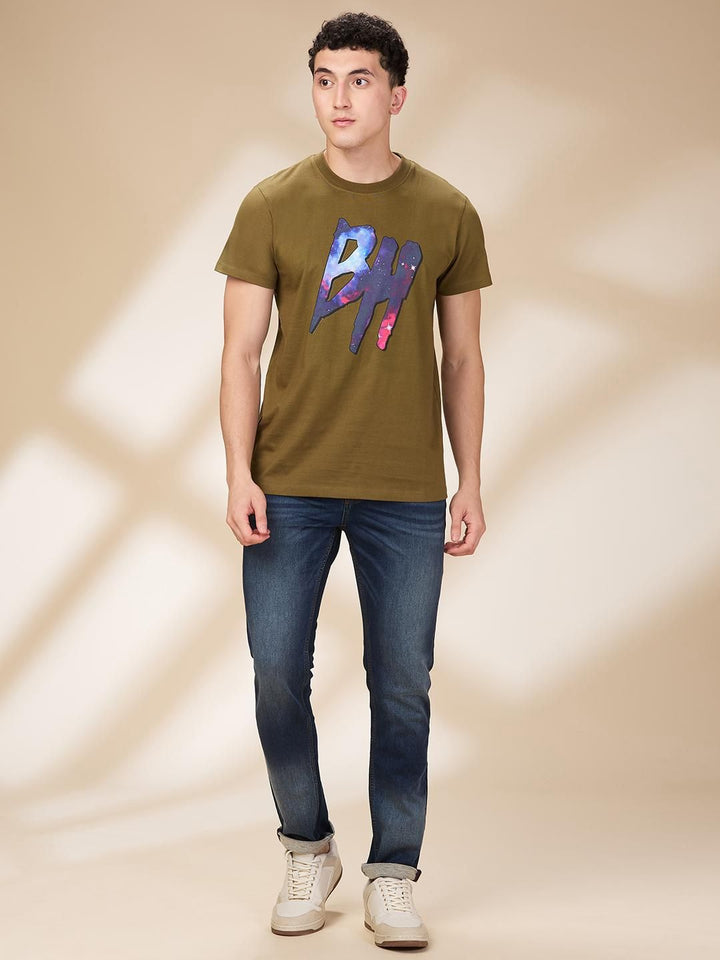 Being Human Men Typography Printed Round Neck Cotton T-shirt