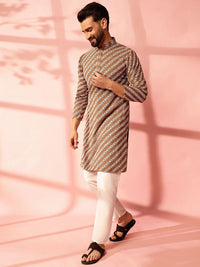 Anouk Men Embroidered Regular Sequinned Pure Cotton Kurta with Pyjamas