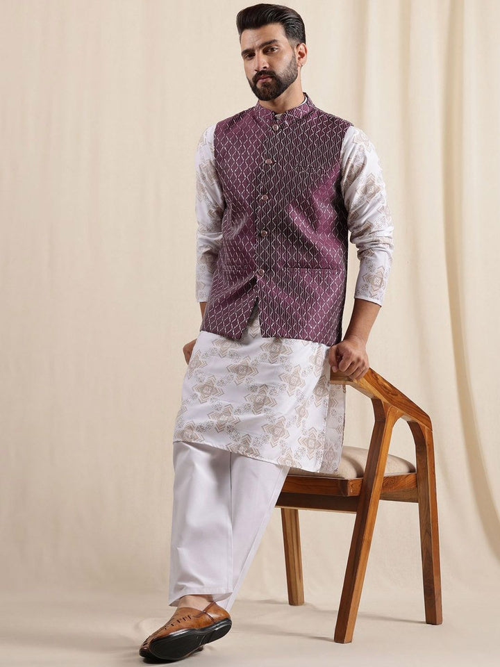 Anouk Men Striped Printed Kurta with Pyjamas