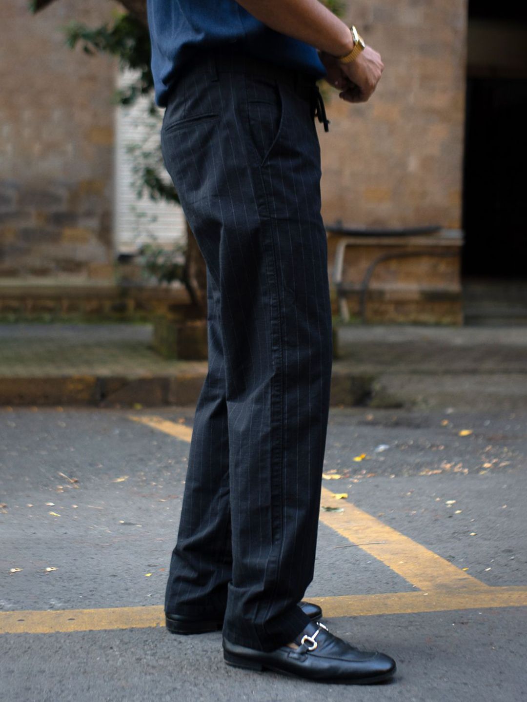 Powerlook Striped Pure Cotton Trouser