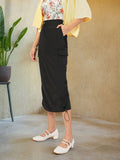 DressBerry Pocket Power Straight Midi Parachute Skirt