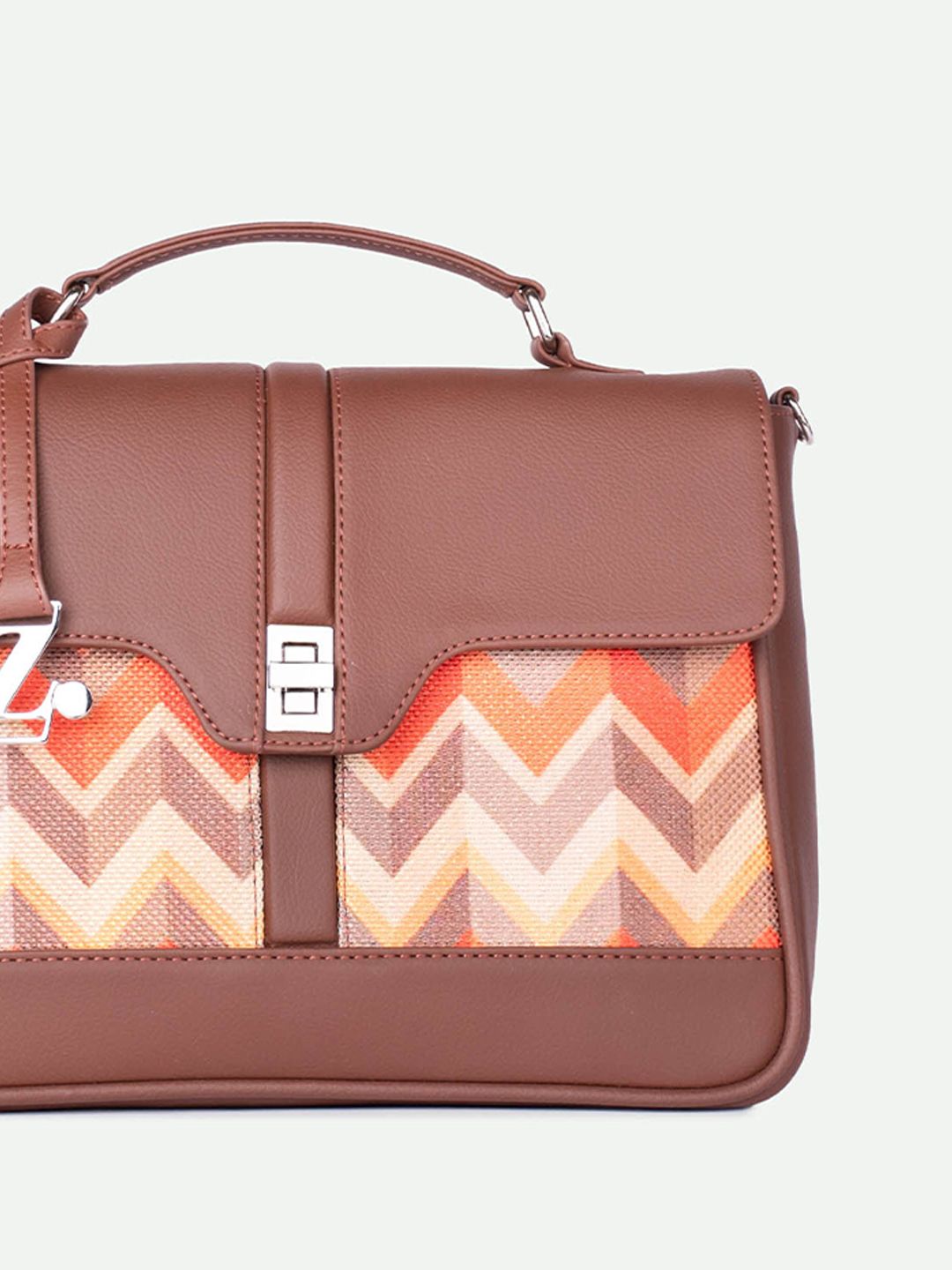 ZOUK Geometric Printed Structured Satchel