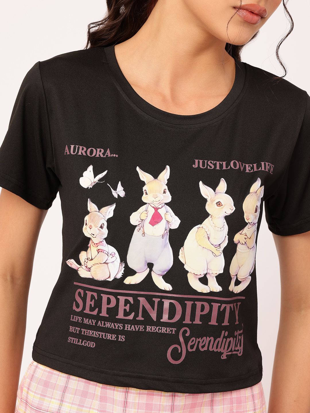 DressBerry Bunny Band Graphic Print Tee