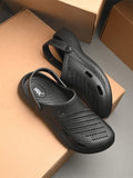 HRX by Hrithik Roshan Men Black Self Design Rubber Clogs