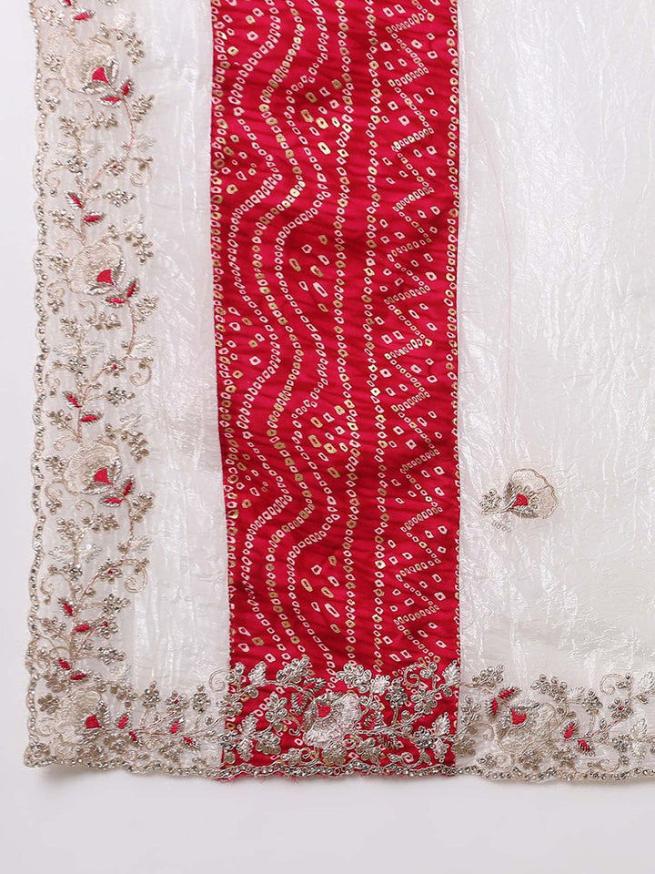 Saree mall Bandhani Embroidered Tissue Sarees