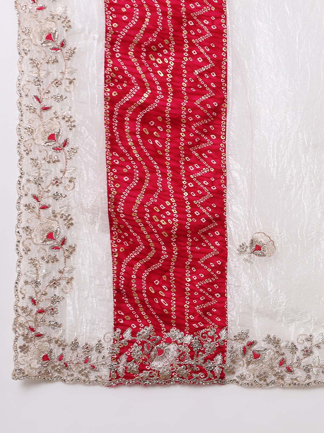 Saree mall Bandhani Embroidered Tissue Sarees