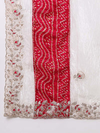 Saree mall Bandhani Embroidered Tissue Sarees