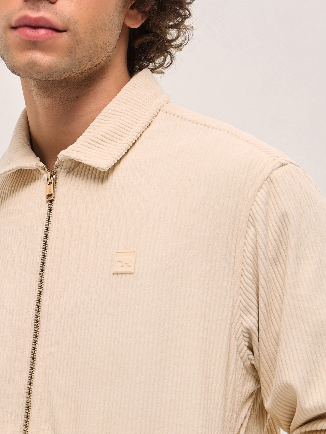 THE BEAR HOUSE Men Striped Lightweight Outdoor Open Front Jacket