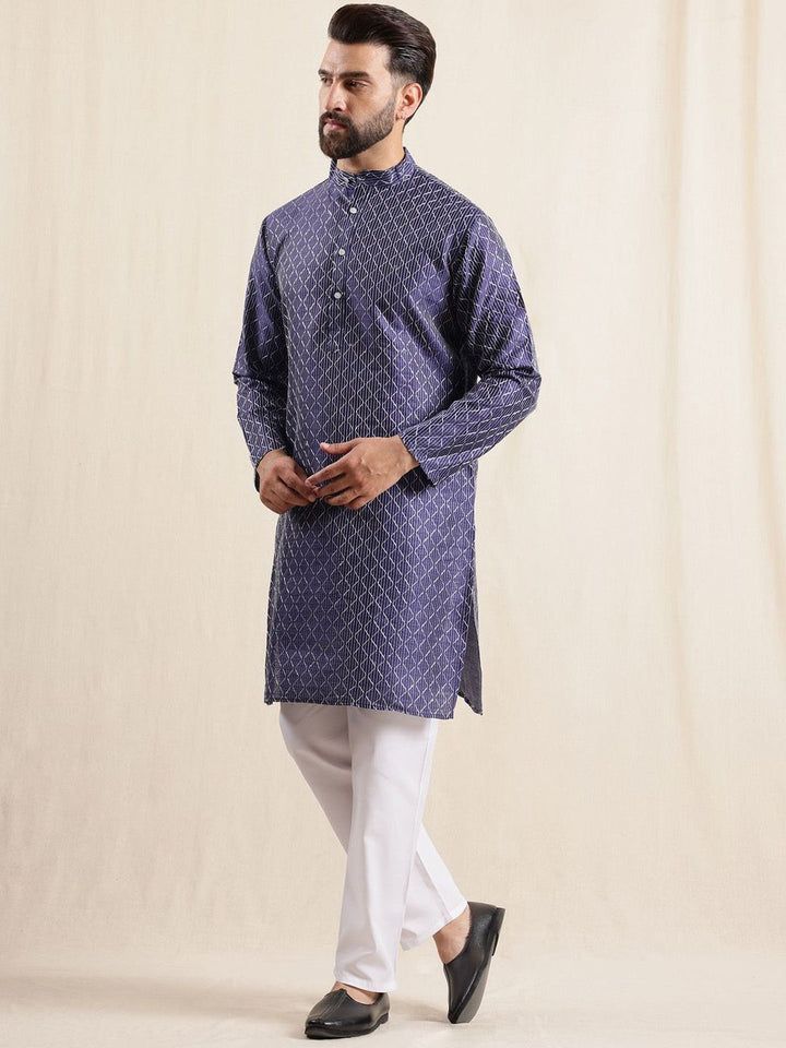 Kurta Sulam Geometri Lelaki Anouk dengan Piyama