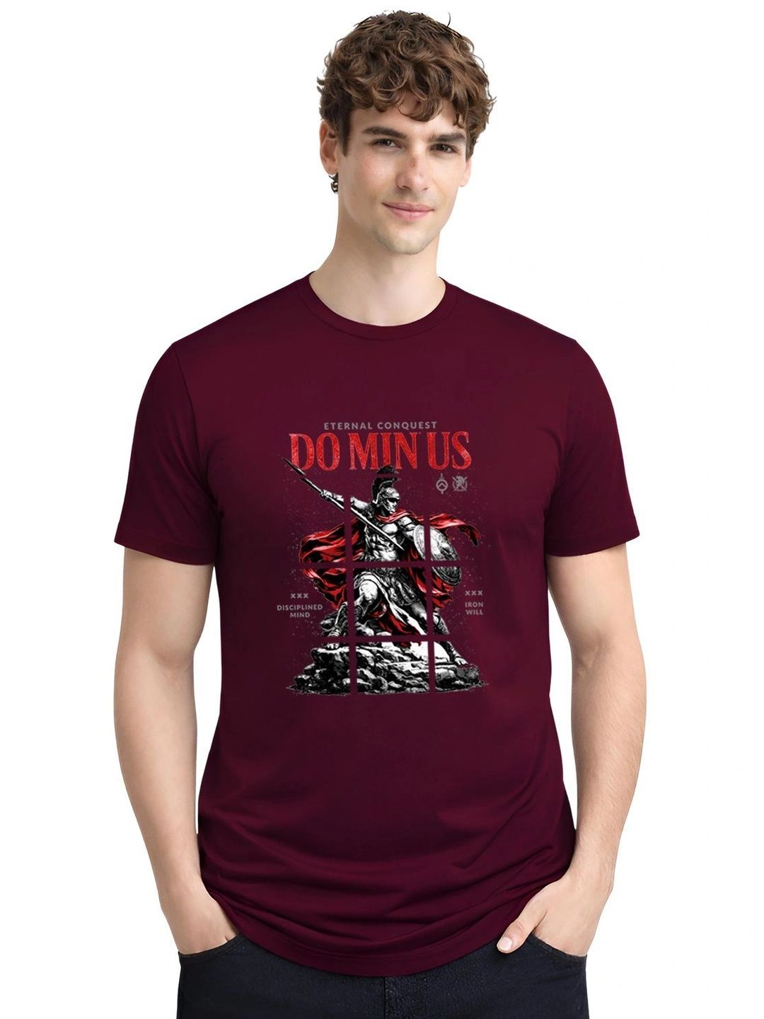 ADRO Lelaki Grafik Bercetak Leher Bulat Lengan Biasa Kapas T-shirt