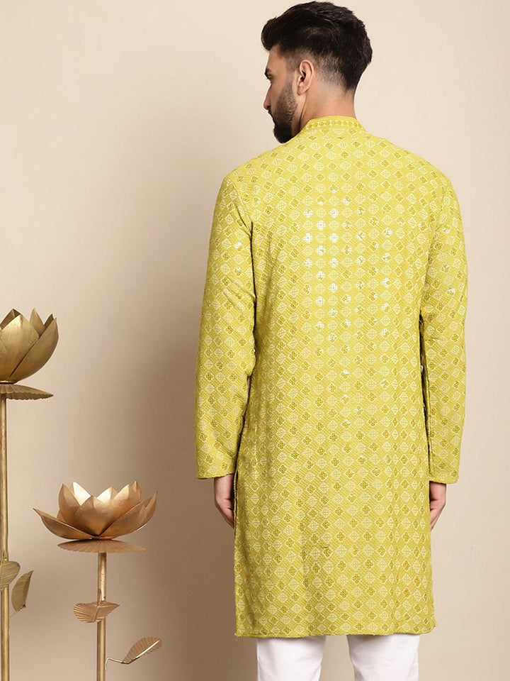 Anouk Ethnic Motifs Embroidered Thread Work Cotton Kurta