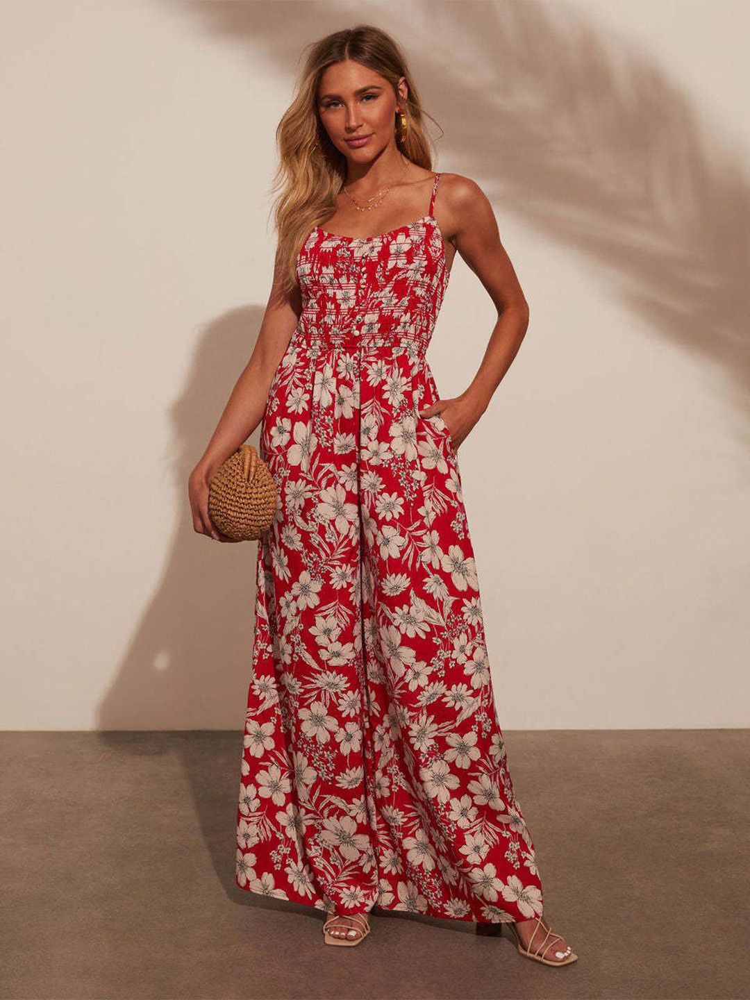 all about you Women Floral Print Basic Jumpsuit