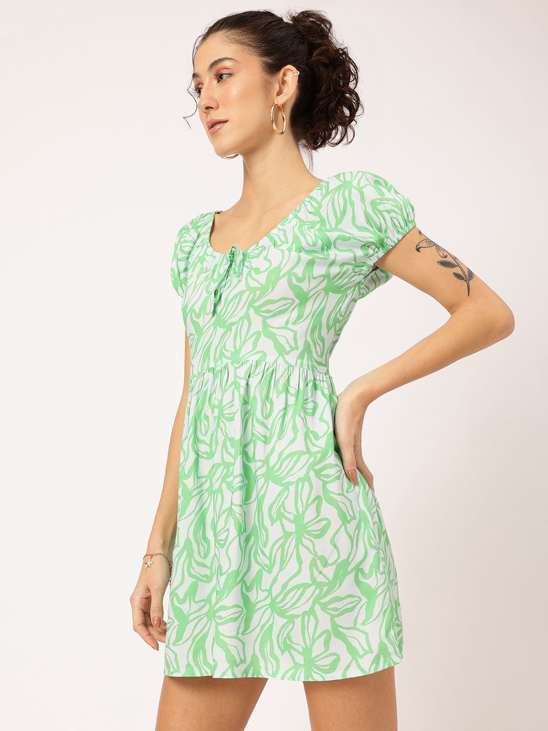 DressBerry Floral Frenzy Smocked Mini Dress