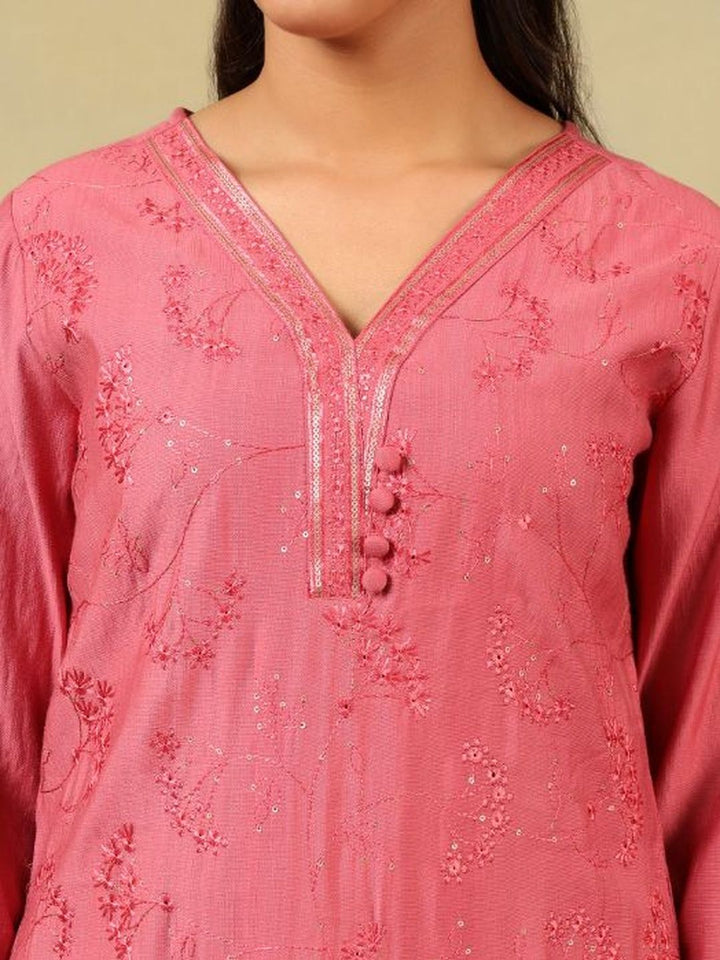 Mamicha Women Ethnic Motifs Embroidered Regular Thread Work Pure Cotton Kurta with Trousers & With Dupatta
