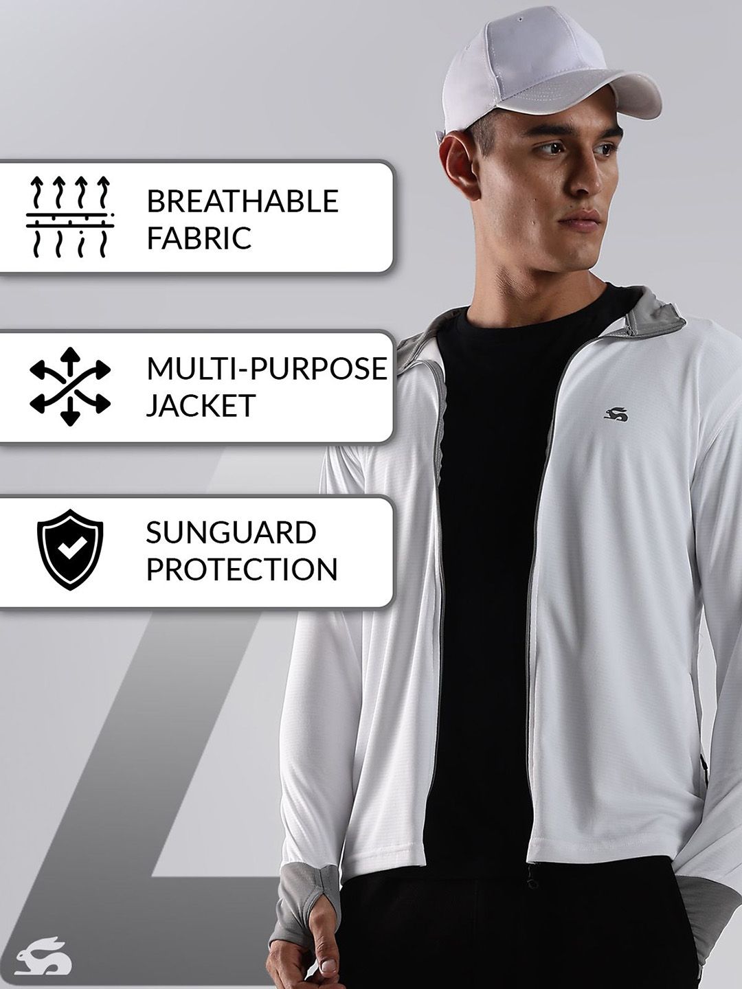 ADRO Mock Collar UV Sun Advanced Protection Running Lightweight Sporty Jacket