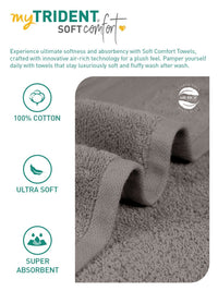 MYTRIDENT Charcoal Cotton 500 GSM Bath Towel