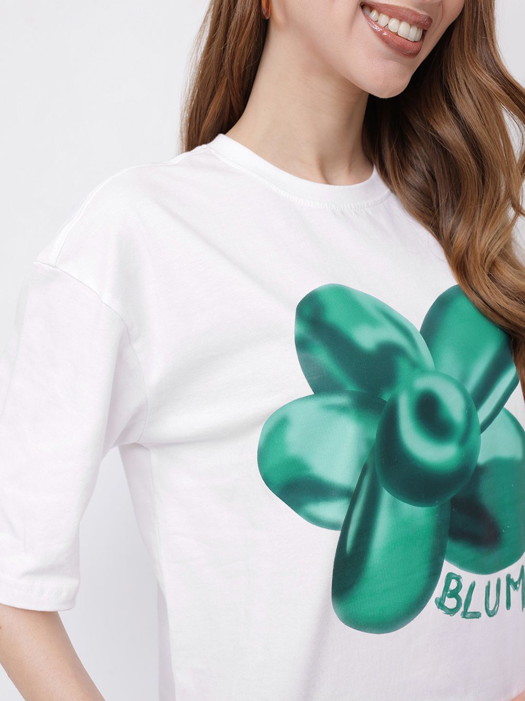 DressBerry The 90s Bloom Printed Boxy Crop T-shirt