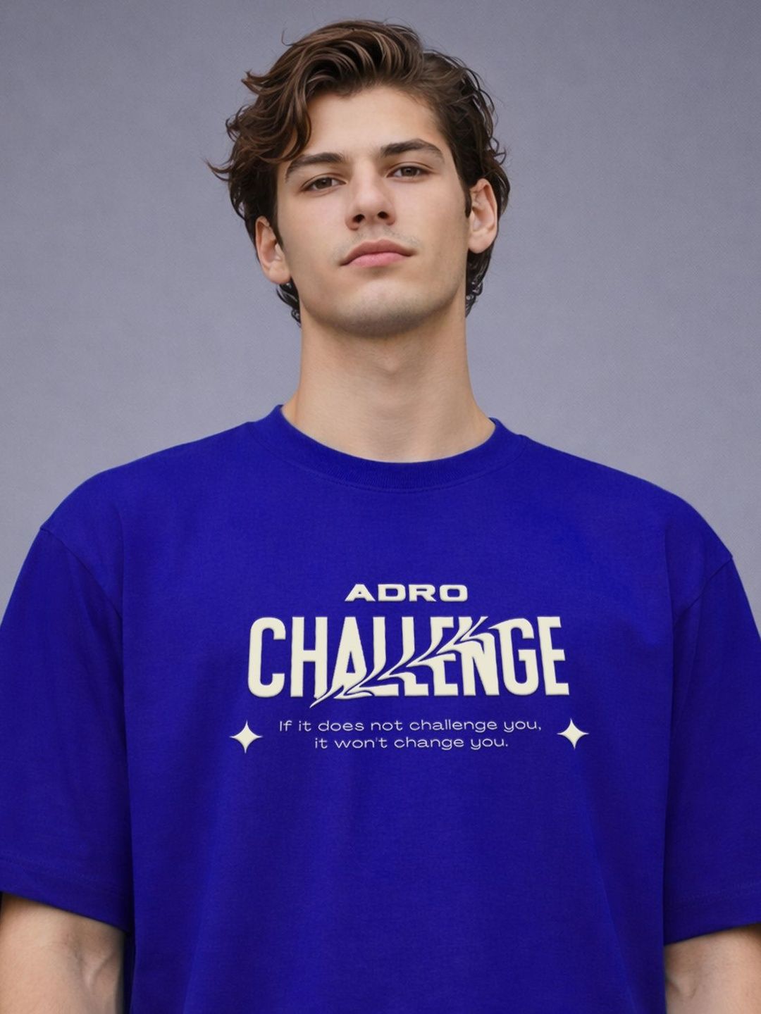 ADRO Men Printed Drop-Shoulder Sleeves T-shirt