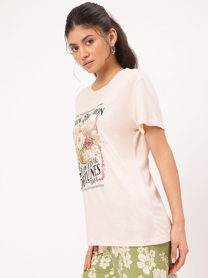 DressBerry Flower Fantasy Printed Relaxed Tee
