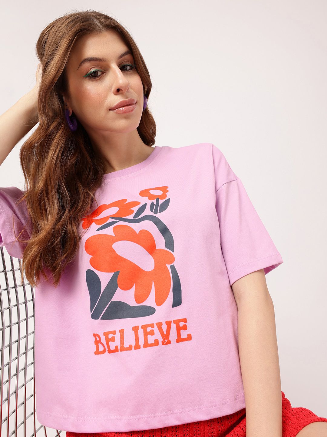 Pretty In Feminine Magic Printed Boxy T-shirt
