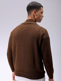 The Indian Garage Co Men Mock Collar Pullover Sweaters