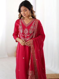 KALINI Women Embroidered A-Line Kurta Set