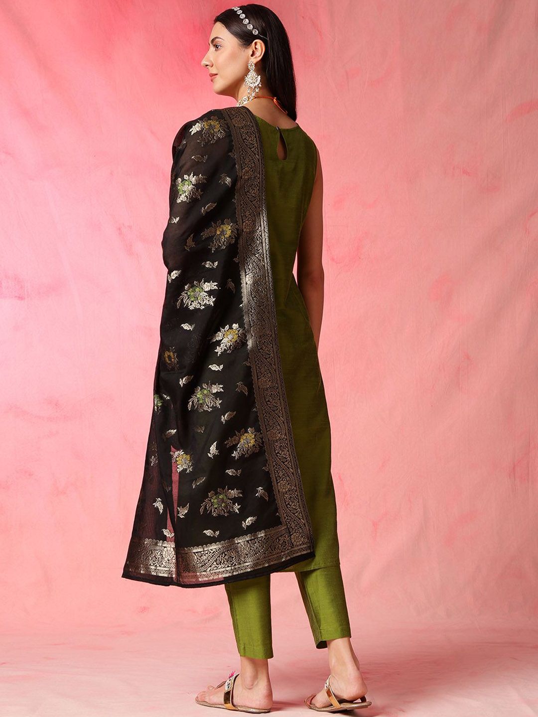 Anouk Women Regular Kurta with Trousers & With Dupatta