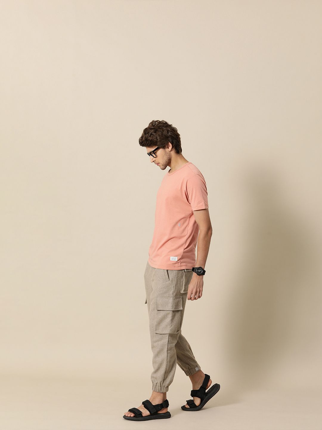 Mr Bowerbird Men Dusty Pink Tailored Fit T-shirt