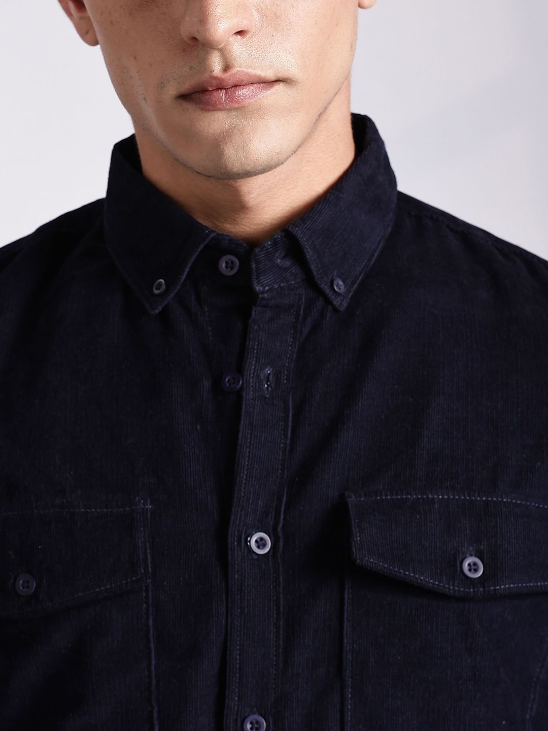 Thomas Scott Men Self Design Corduroy Cotton Shacket