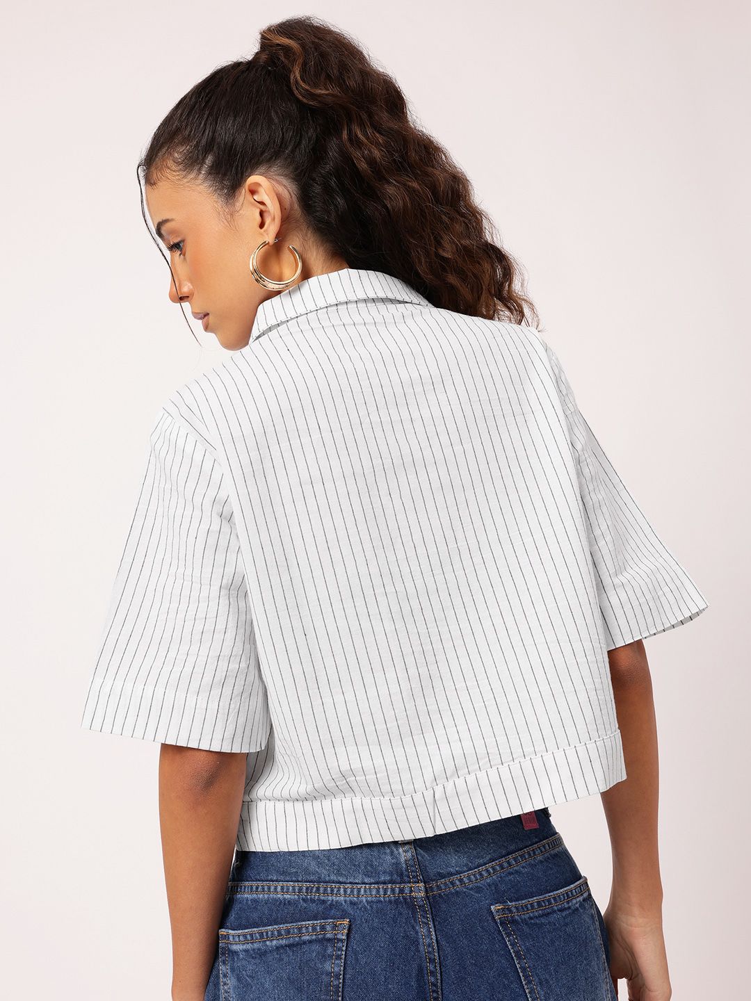 DressBerry Functional Fashion Striped Boxy Shirt