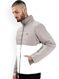 ADRO Men Colourblocked Windcheater Bomber dengan Jaket Patchwork