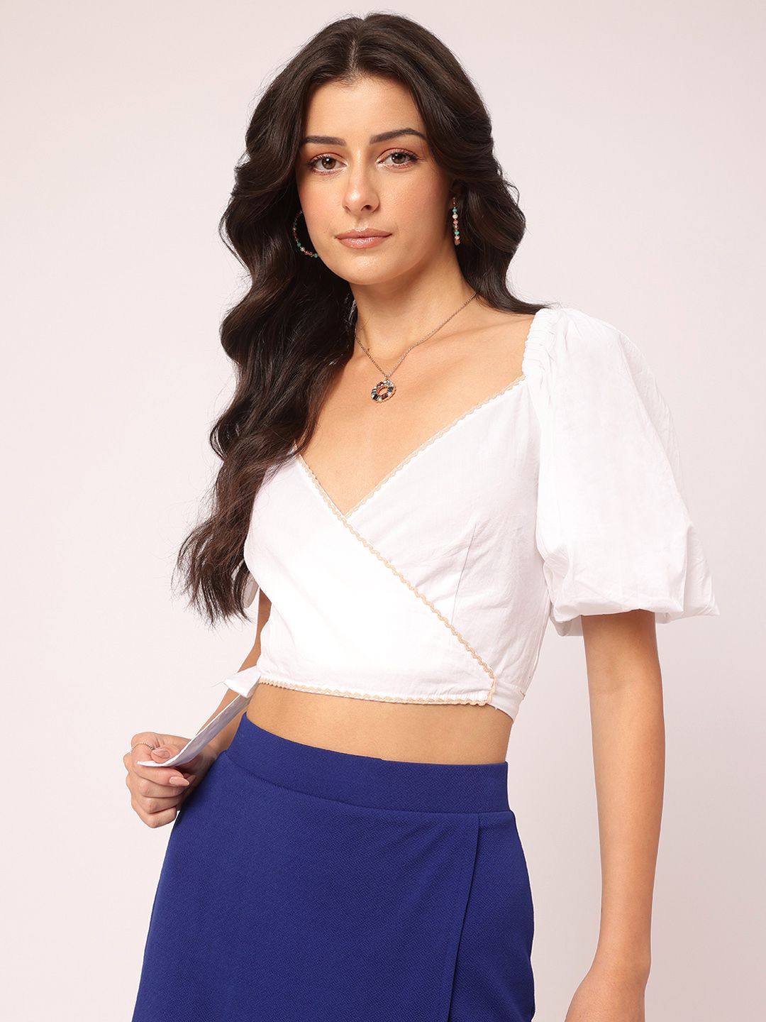 DressBerry Soft Essentials Plunge Neck Wrap Top