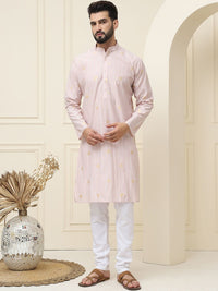 SOJANYA Geometric Woven Design Regular Jacqard Cotton Silk Silk Kurta With Pyjama