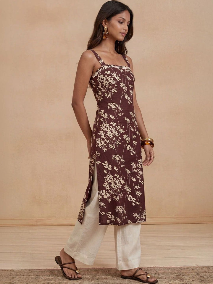 Rumah Wanita Chikankari Floral Printed Chikankari Floral Kurta