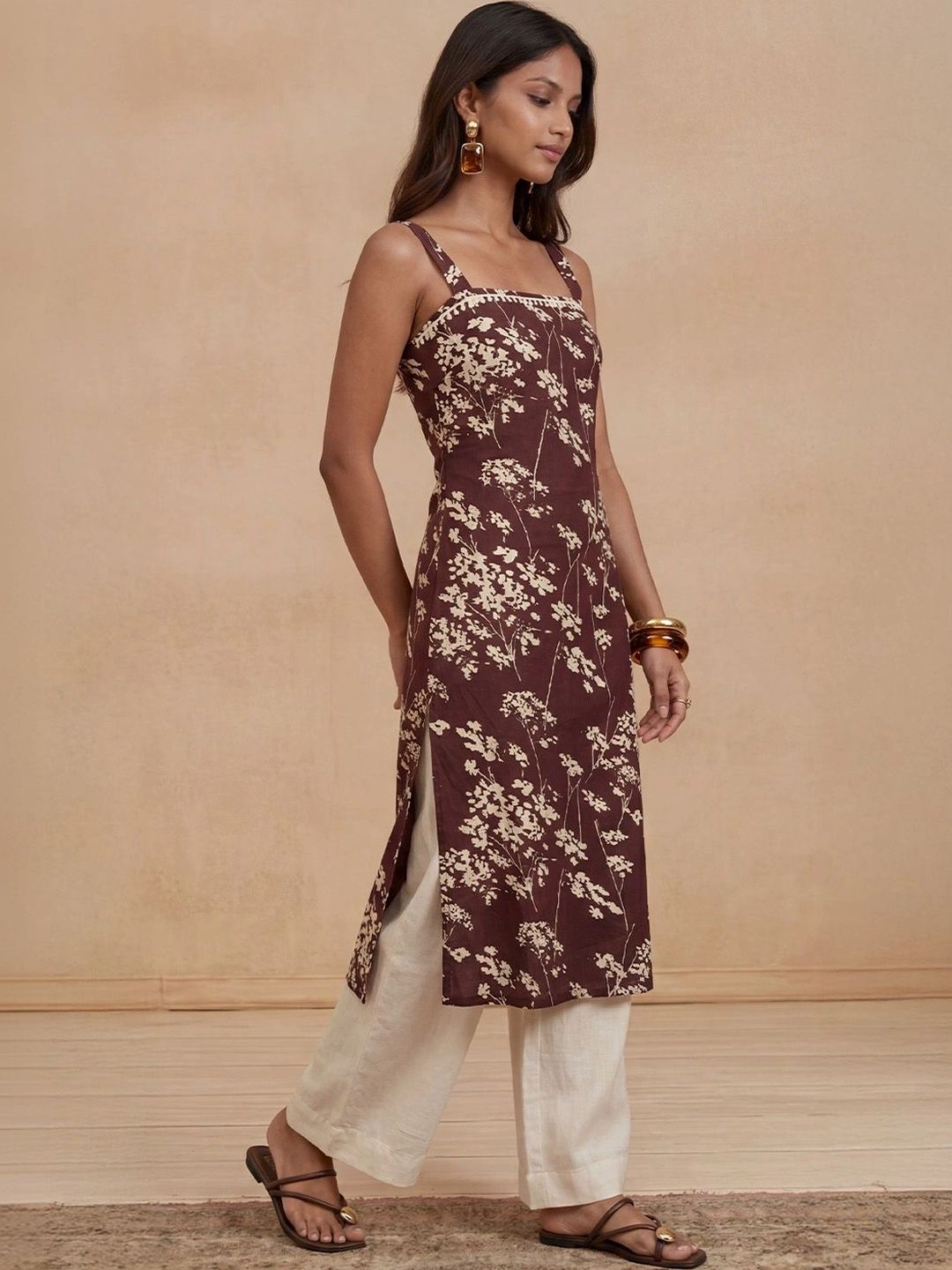 Rumah Wanita Chikankari Floral Printed Chikankari Floral Kurta