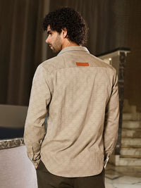Campus Sutra Men Classic Fit Spread Collar Textured Casual Shirt