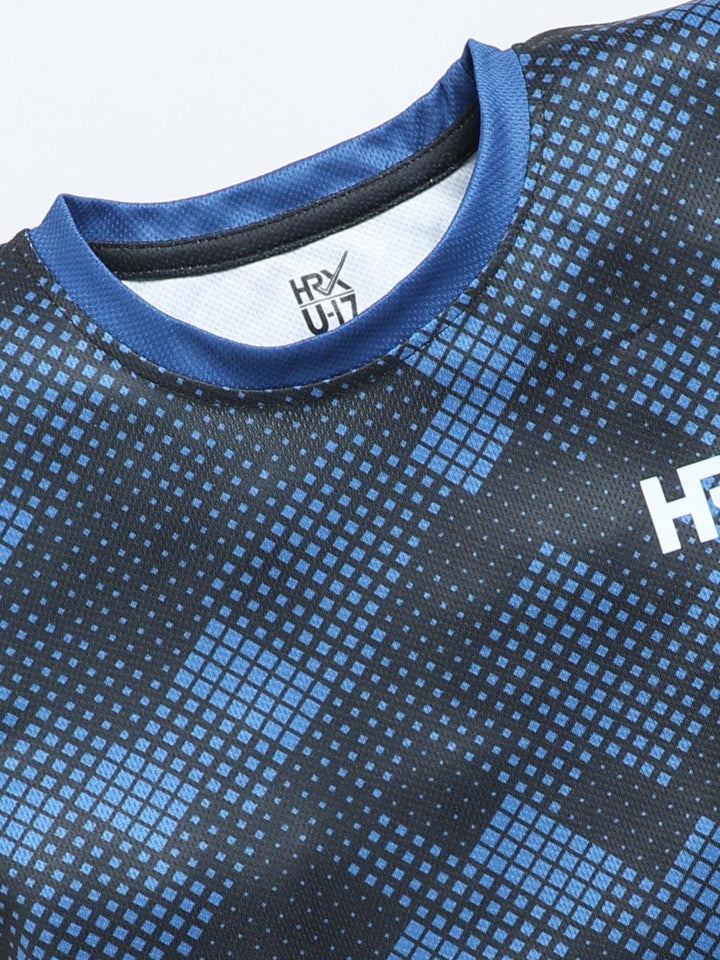 HRX by Hrithik Roshan Boys Checked Geometric T-shirt